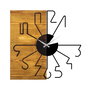 Wallity Reloj de pared decorativo de madera Nogal y Negro